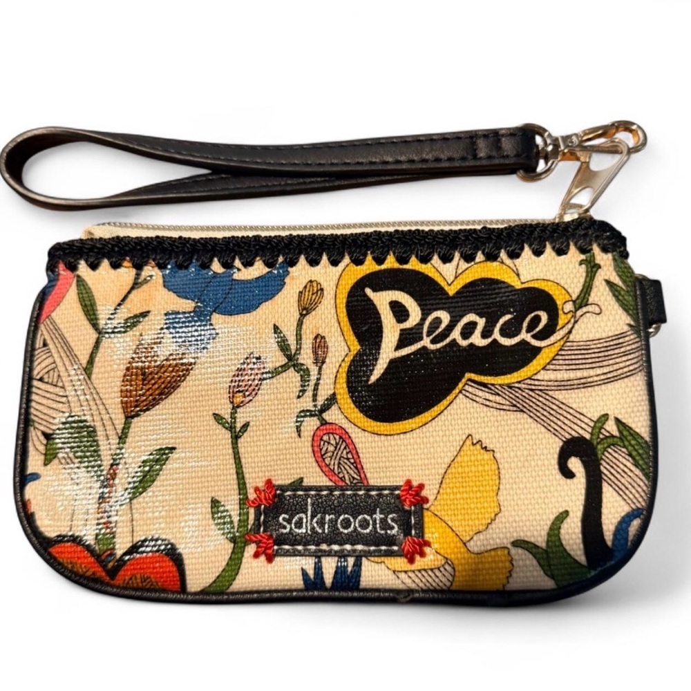Sakroots Floral Peace Wristlet